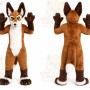 Brown Long Fur Wolf Dog Fursuit Mascot Furry Costume