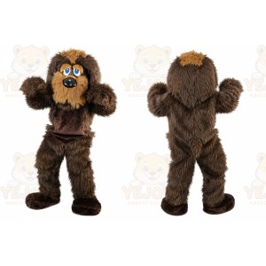 Brown Long Hairy Dog Mascot Costume for Adult