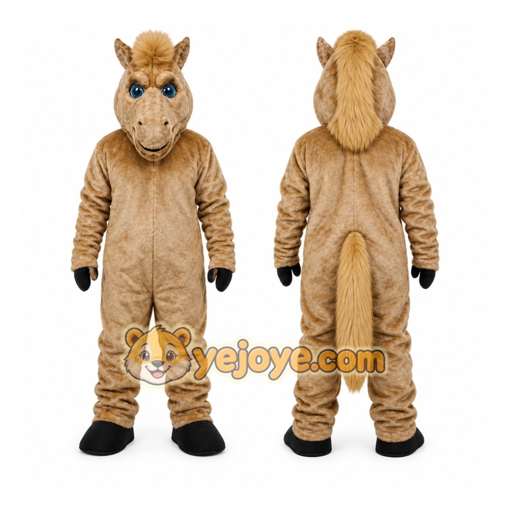 Brown Pepper Horse Mascot Costume Brown Pepper Horse Mascot Costume