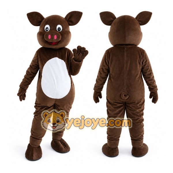 Brown Pig Mascot Costume