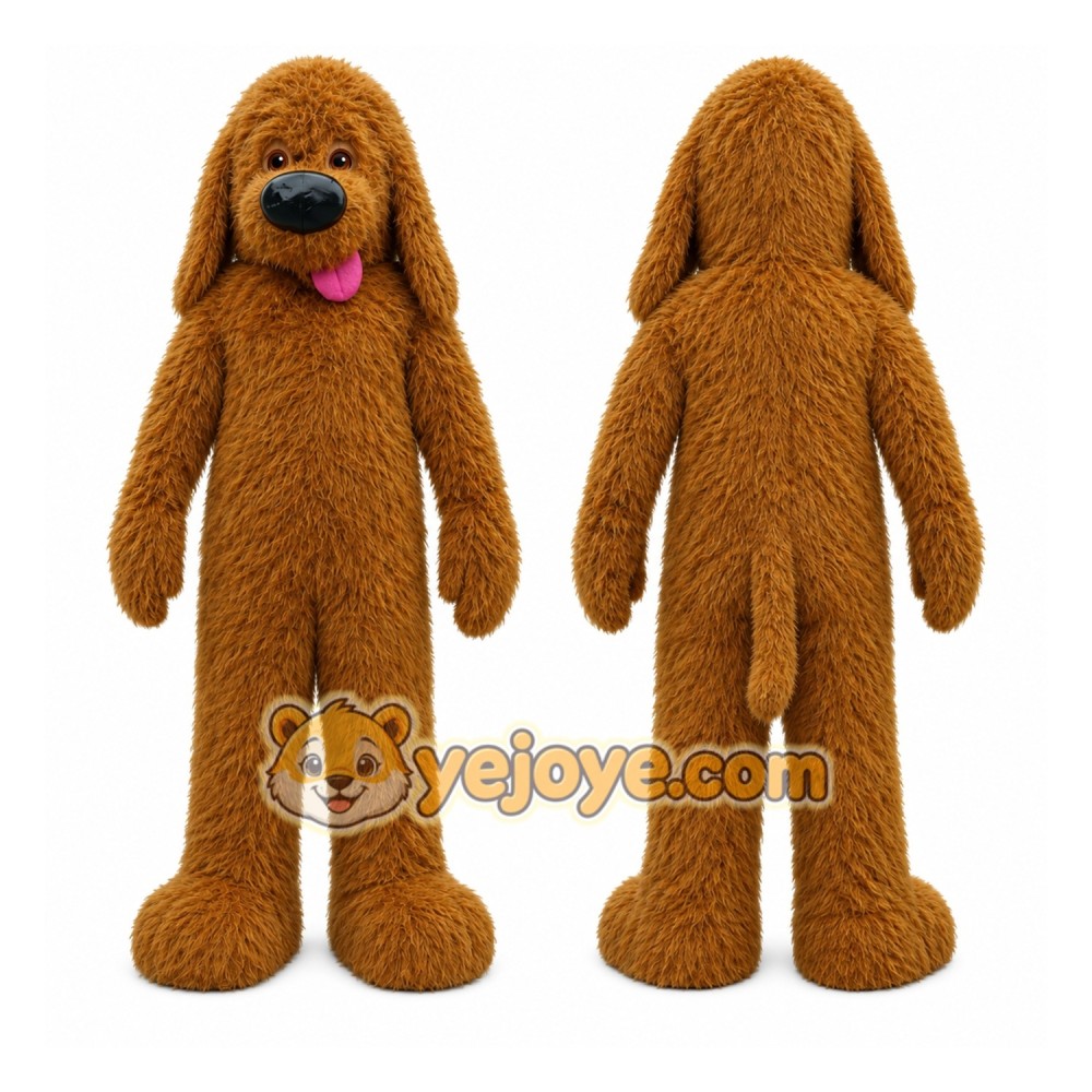 Brown Poodle Dog Mascot Costume Brown Poodle Dog Mascot Costume