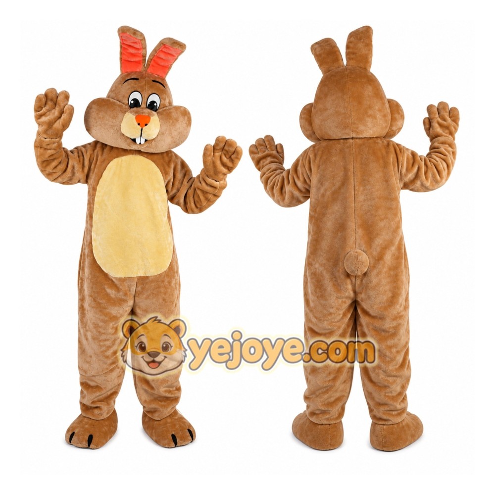 Brown Rabbit Cartoon Mascot Costume Brown Rabbit Cartoon Mascot Costume
