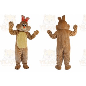 Brown Rabbit Cartoon Mascot Costume