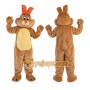 Brown Rabbit Cartoon Mascot Costume