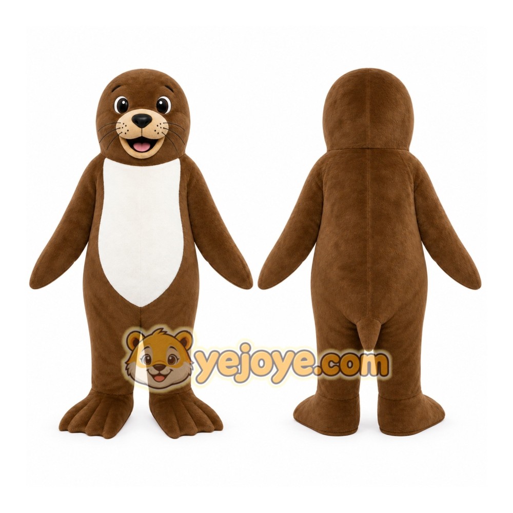 Brown Sea Lion Mascot Costume