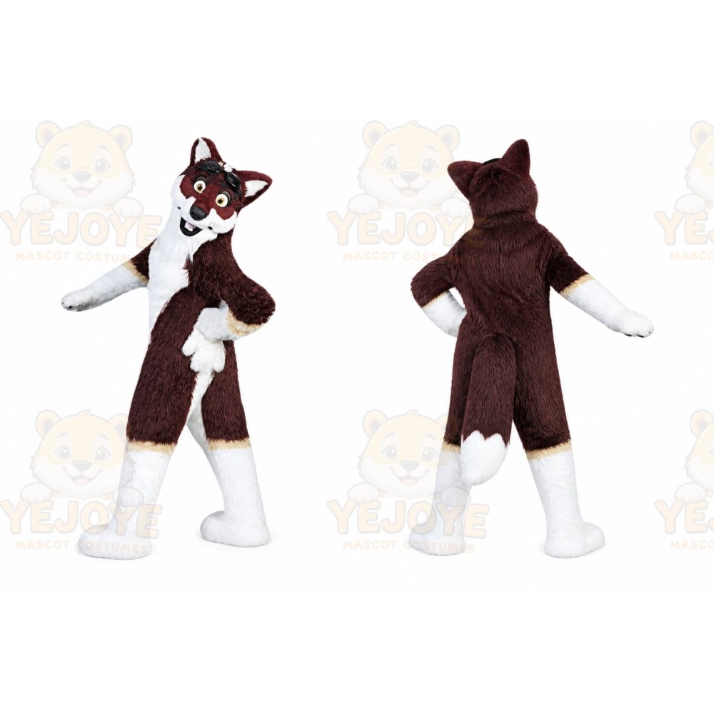 Brown Wolf Mascot Costume