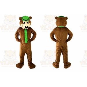 Brown Yoga Bear Cartoon Mascot Costume
