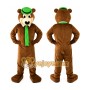 Brown Yoga Bear Cartoon Mascot Costume
