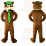 Brown Yoga Bear Cartoon Mascot Costume