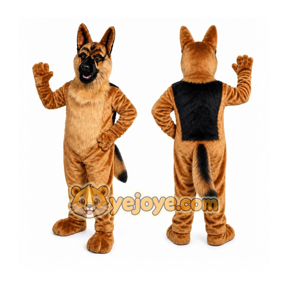 Black and Tan Dog Mascot Costume Black and Tan Dog Mascot Costume