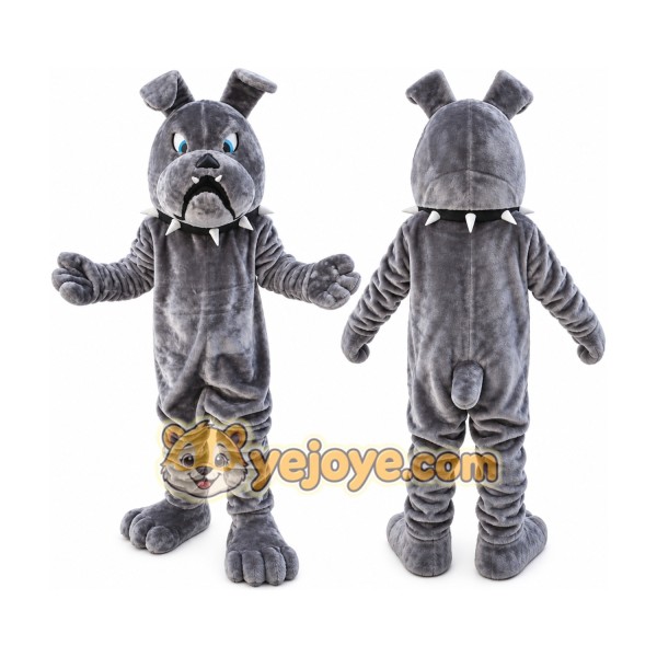 Gray Bulldog Mascot Costume