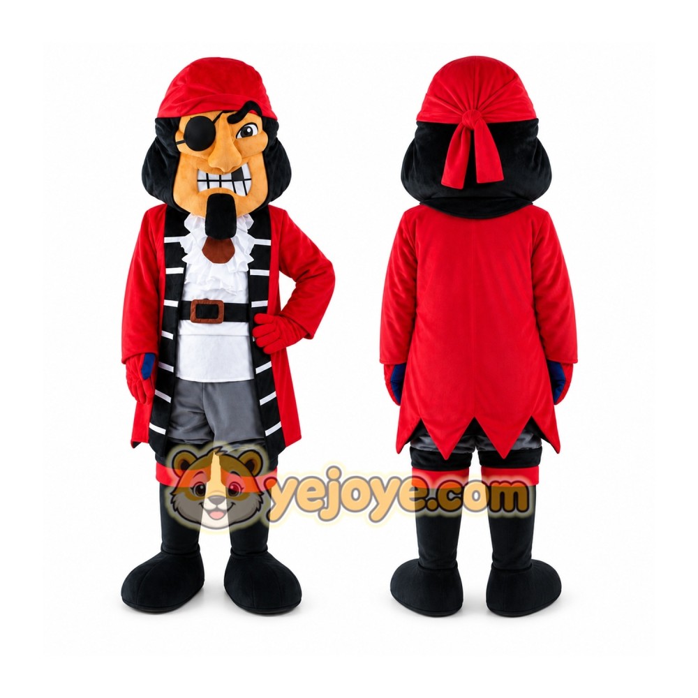 Captain Pirate Mascot Costume Captain Pirate Mascot Costume