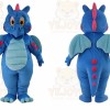 Cartoon Dragon Blue Dinosaur Mascot Costume