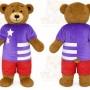 Cartoon Star Vest Plush Brown Bear Mascot Costume