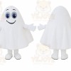 Cartoon White Ghost Mascot Costume