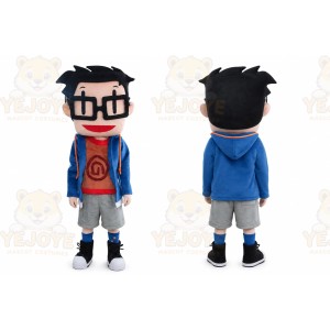Character Adult Glasses Boy Mascot Costume