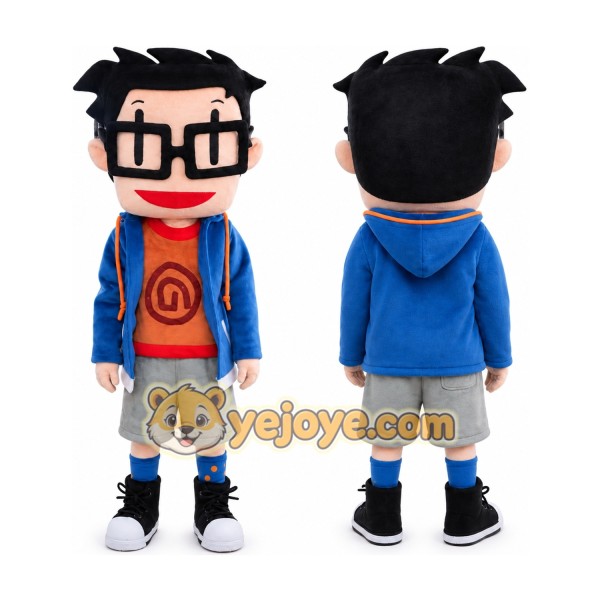 Character Adult Glasses Boy Mascot Costume