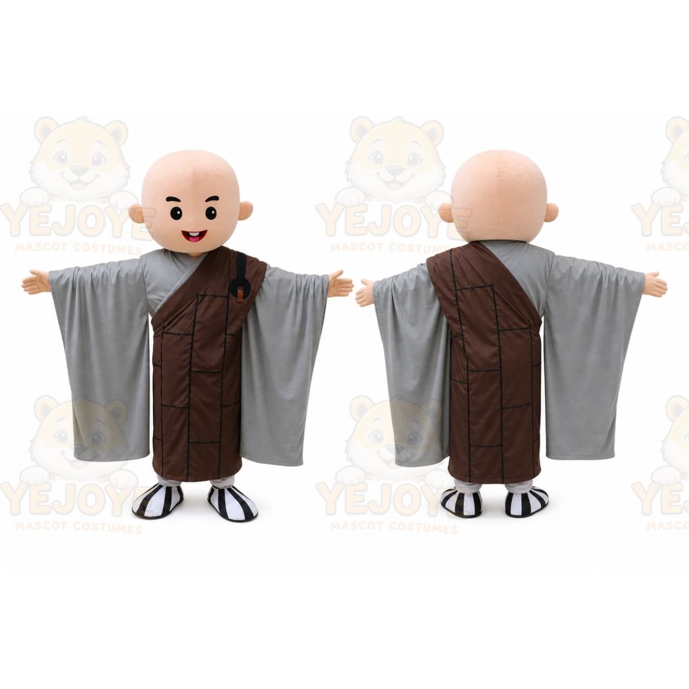 Childish Buddhist Monk Mascot Costume Cartoon Mascot