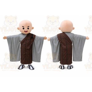 Childish Buddhist Monk Mascot Costume Cartoon Mascot