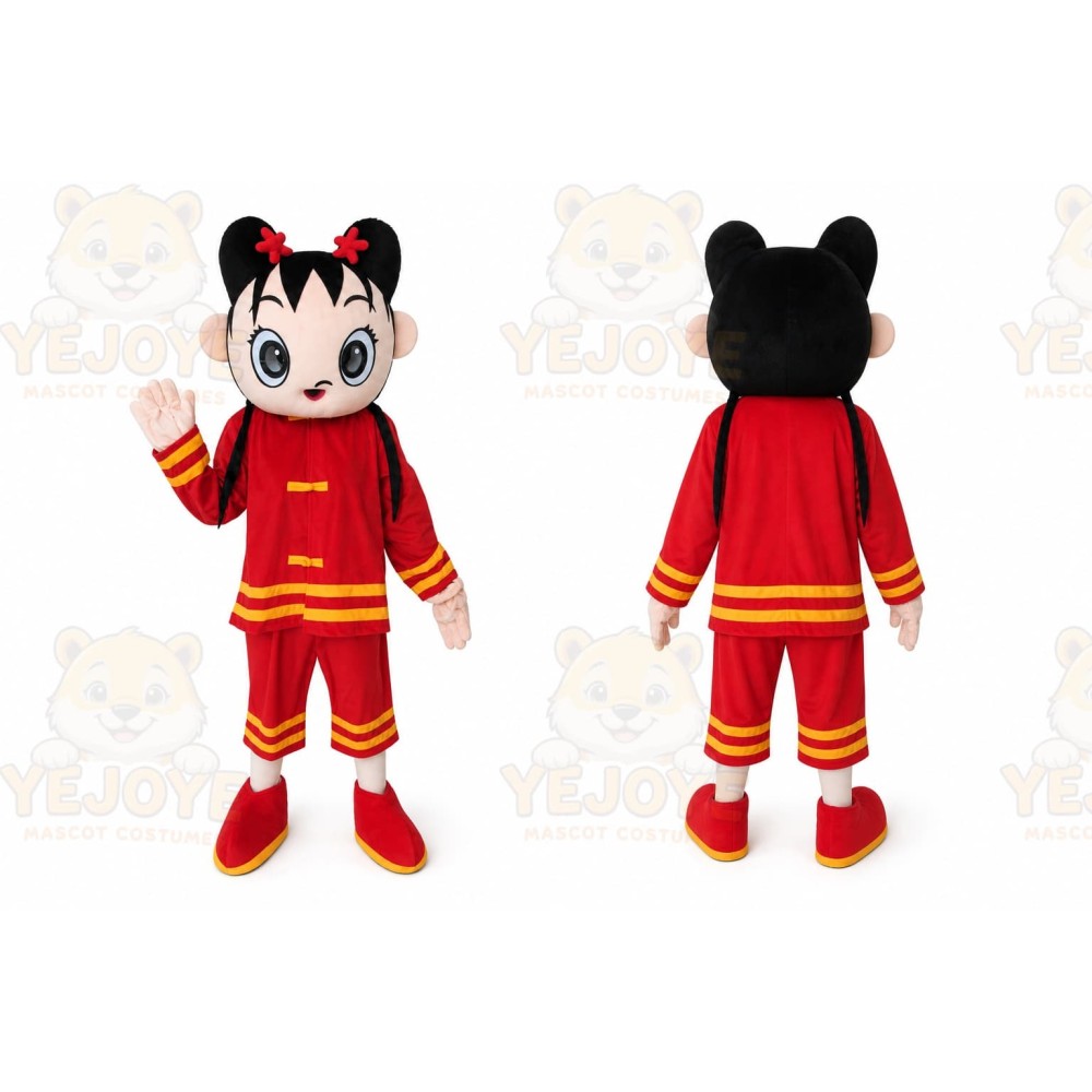 China Girl Mascot Costume Adult Character Cosplay Costume