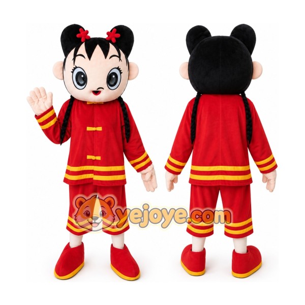 China Girl Mascot Costume Adult Character Cosplay Costume