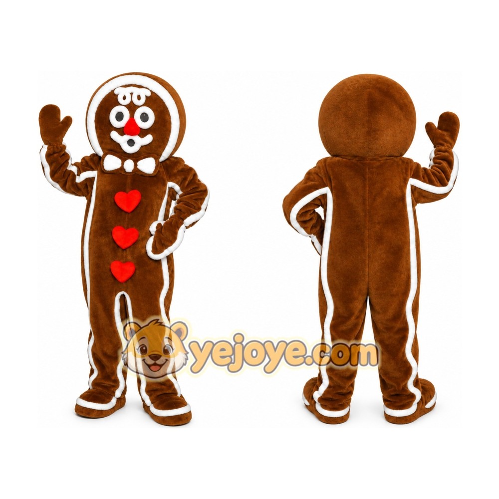 Christmas Gingerbread Heart Mascot Costumes Christmas Gingerbread Heart Mascot Costumes