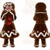 Christmas Lady Gingerbread Heart Mascot Costumes
