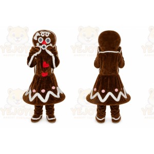 Christmas Lady Gingerbread Heart Mascot Costumes