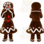 Christmas Lady Gingerbread Heart Mascot Costumes