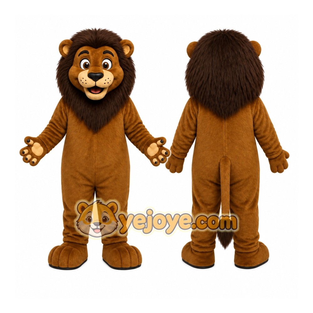 Brown Lion Mascot Costume
