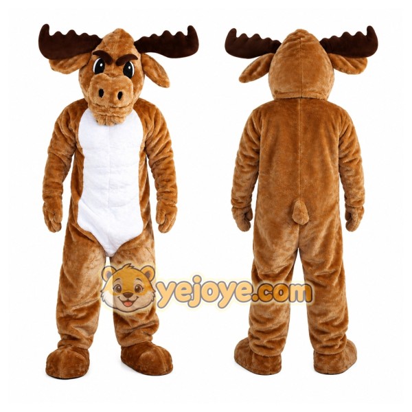Brown Moose Mascot Costume