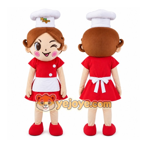 Cook Girl Mascot Costume For Adults