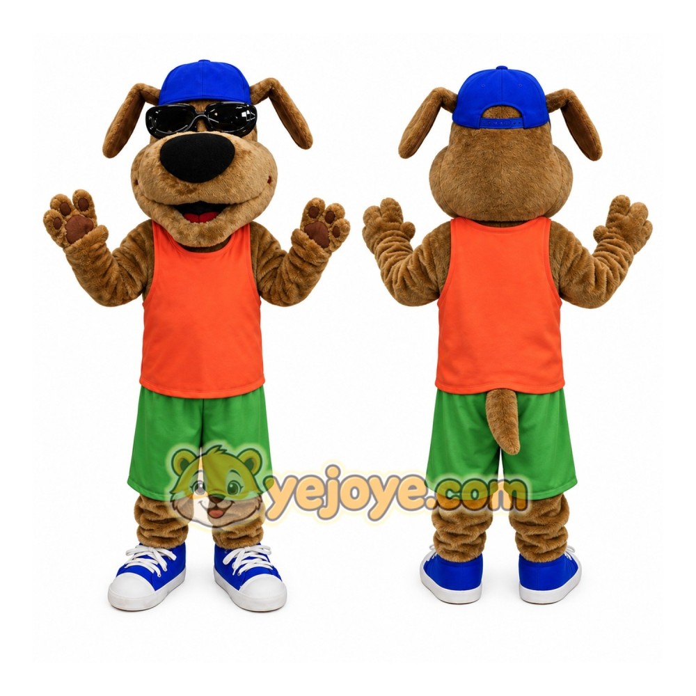 Cool Dog Lucky Dollar Mascot Costume Cool Dog Lucky Dollar Mascot Costume