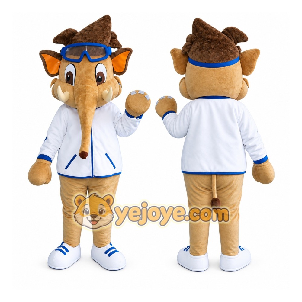 Cool Elephant Boy Mascot Costume Cool Elephant Boy Mascot Costume