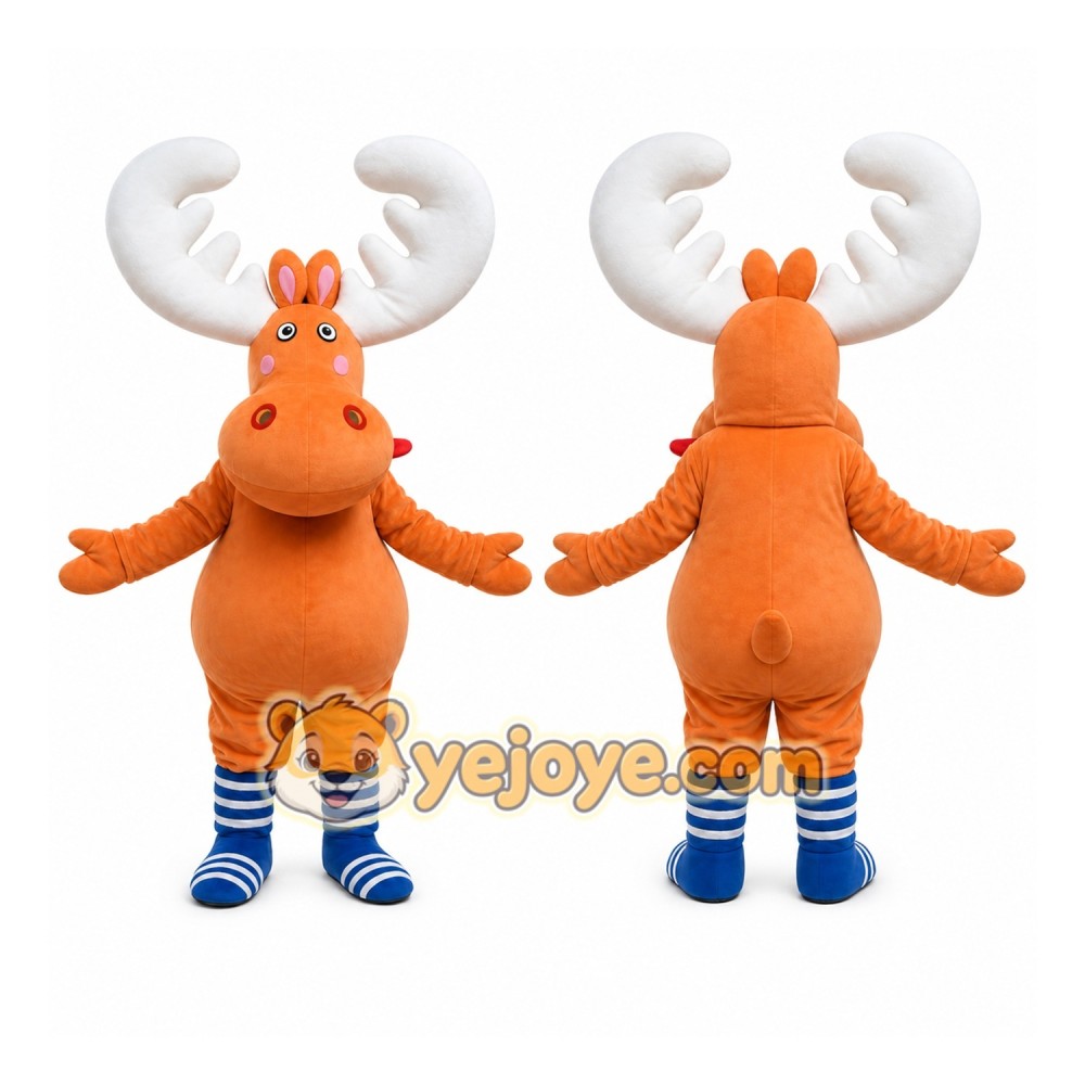 Orange Moose Mascot Costume Orange Moose Mascot Costume