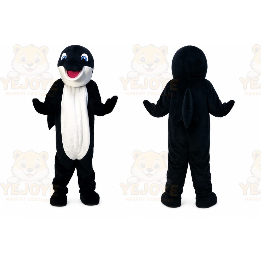 Dark Blue Dolphin Cartoon Mascot Costume