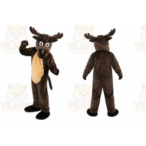 Dark Brown Elk Mascot Costume for Adult