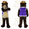 Dark Brown King Bear Mascot Costume