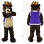 Dark Brown King Bear Mascot Costume