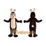 Dark Brown Wolf Mascot Costume