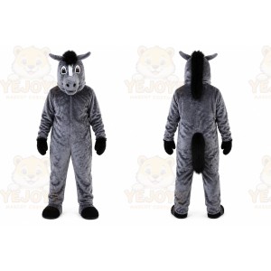Dark Grey Horse Cartoon Mascot Costume