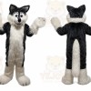 Deep Gray Long Hairy Wolf Mascot Costume for Adult