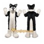 Deep Gray Long Hairy Wolf Mascot Costume for Adult