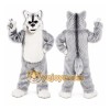 Deluxe Long Hair Light Grey Husky Mascot Costume Deluxe Long Hair Light Grey Husky Mascot Costume