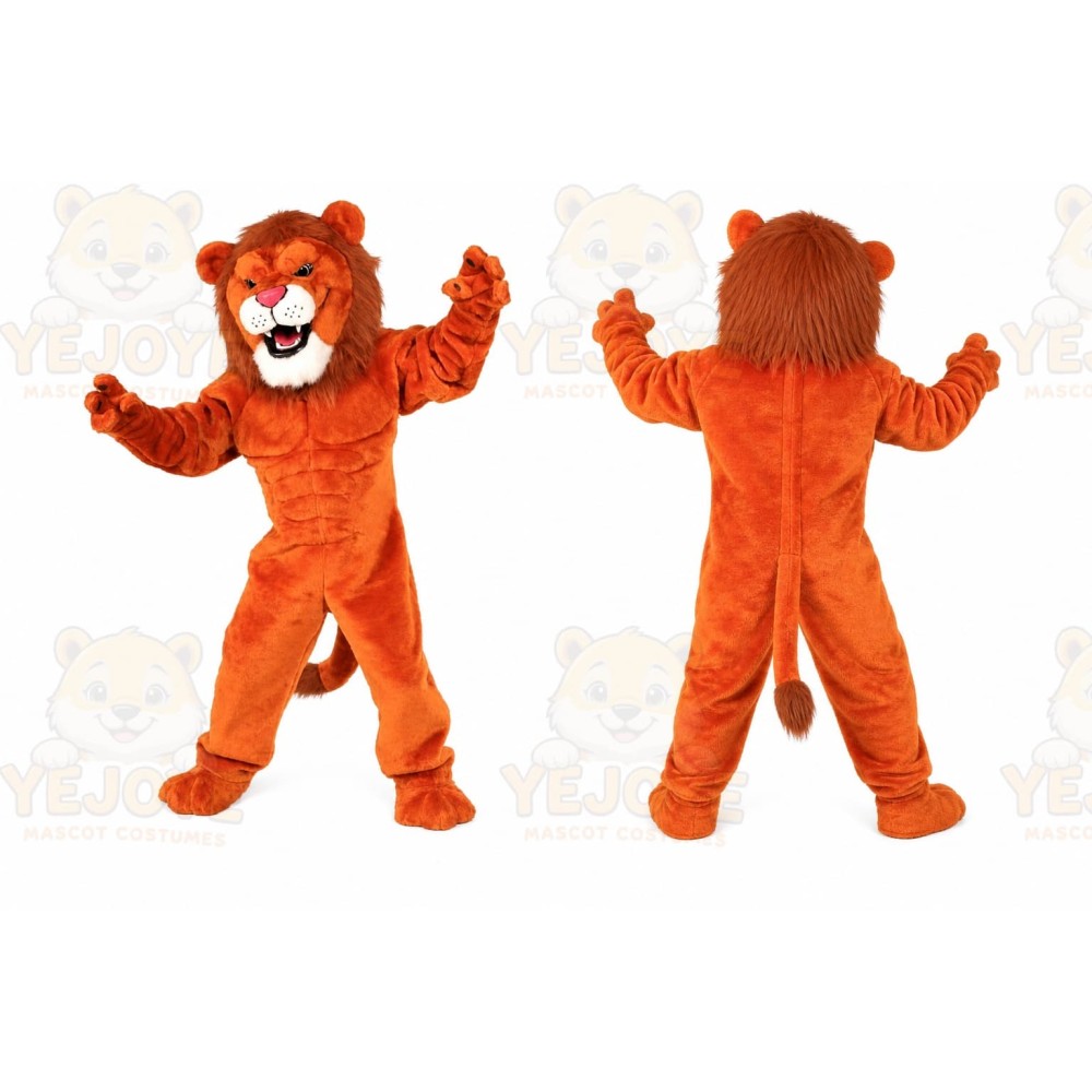 Deluxe Red Power Lion Mascot Costume