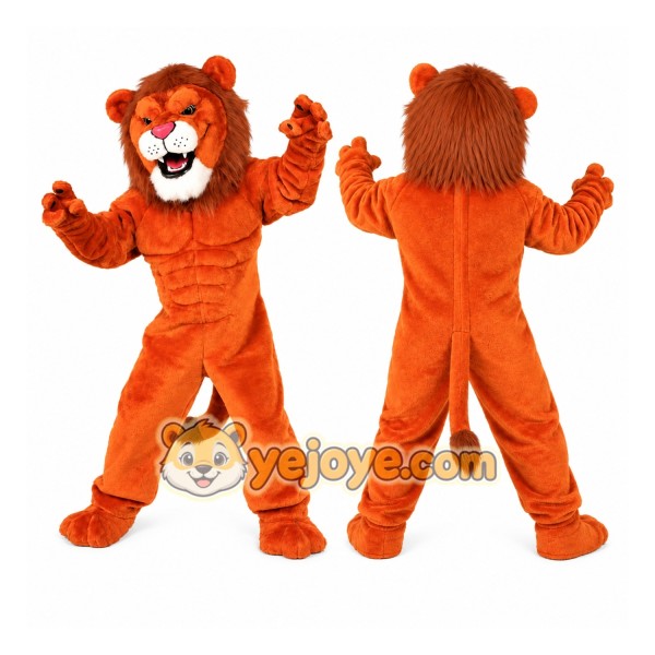 Deluxe Red Power Lion Mascot Costume
