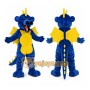 Blue Dragon with Yellow Wings Mascot Costume