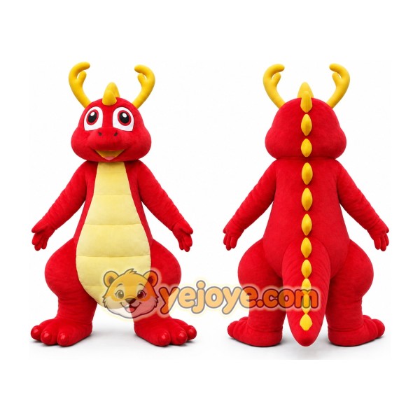 Dragon Mascot Costume Green Red Pink Blue Dinosaur Costumes