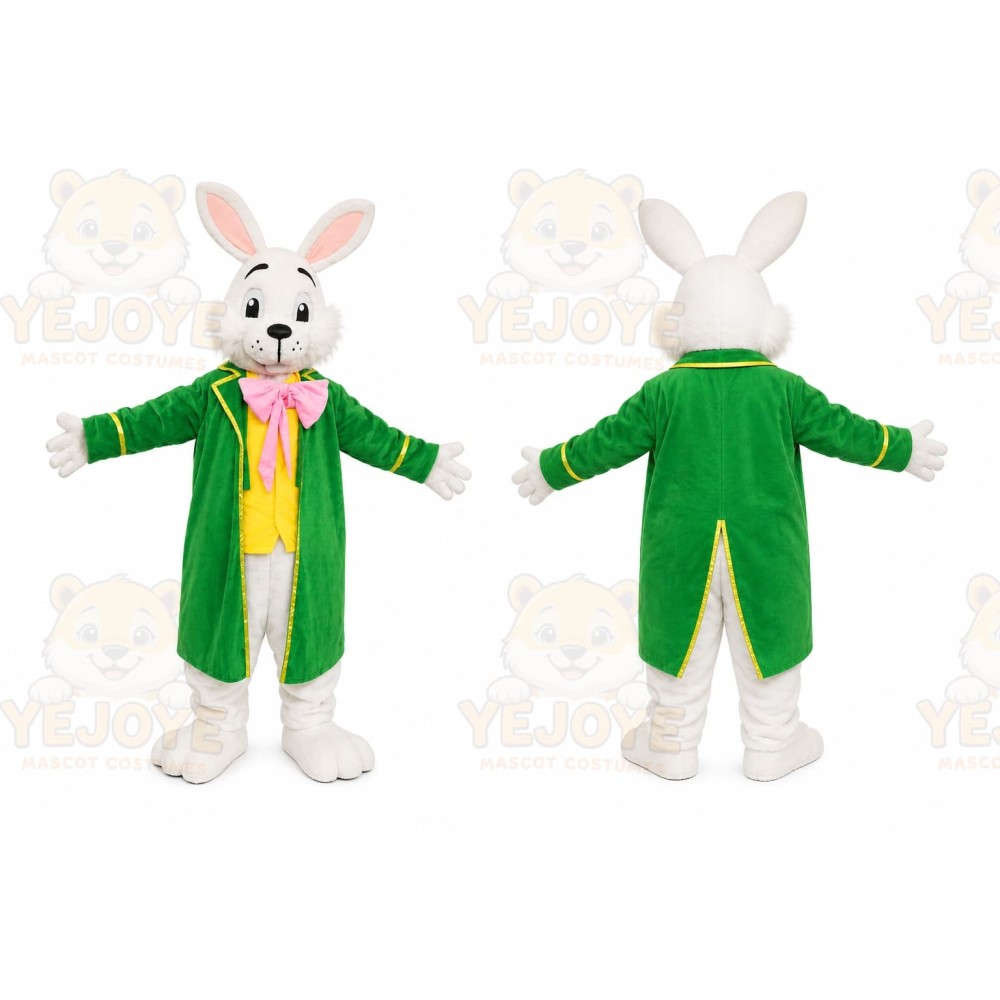 Easter Bunny Rabbit Mascot Costume With Coat