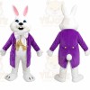 Easter Bunny Rabbit Mascot Costume with Purple Jacket